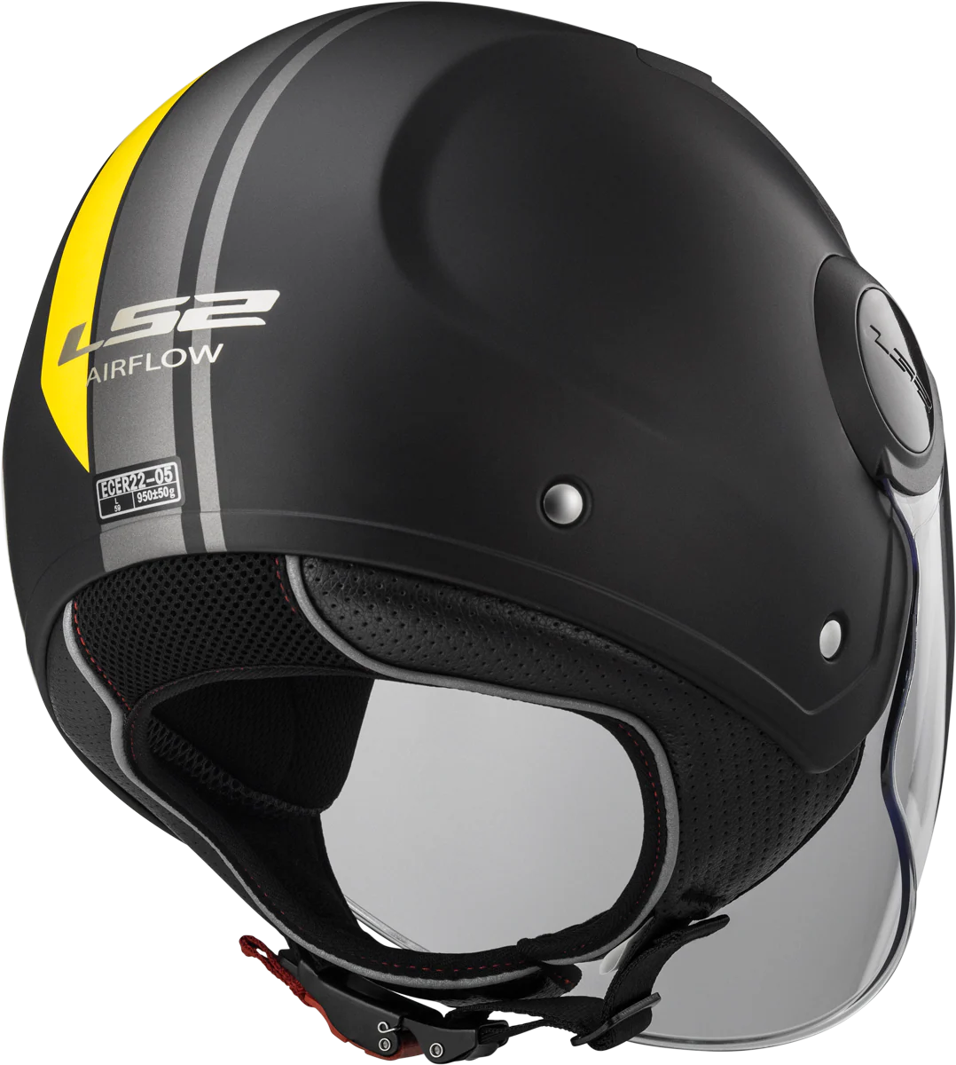 Jethelm LS2 Airflow Metropolis (Matt Schwarz Gelb) - Image 11