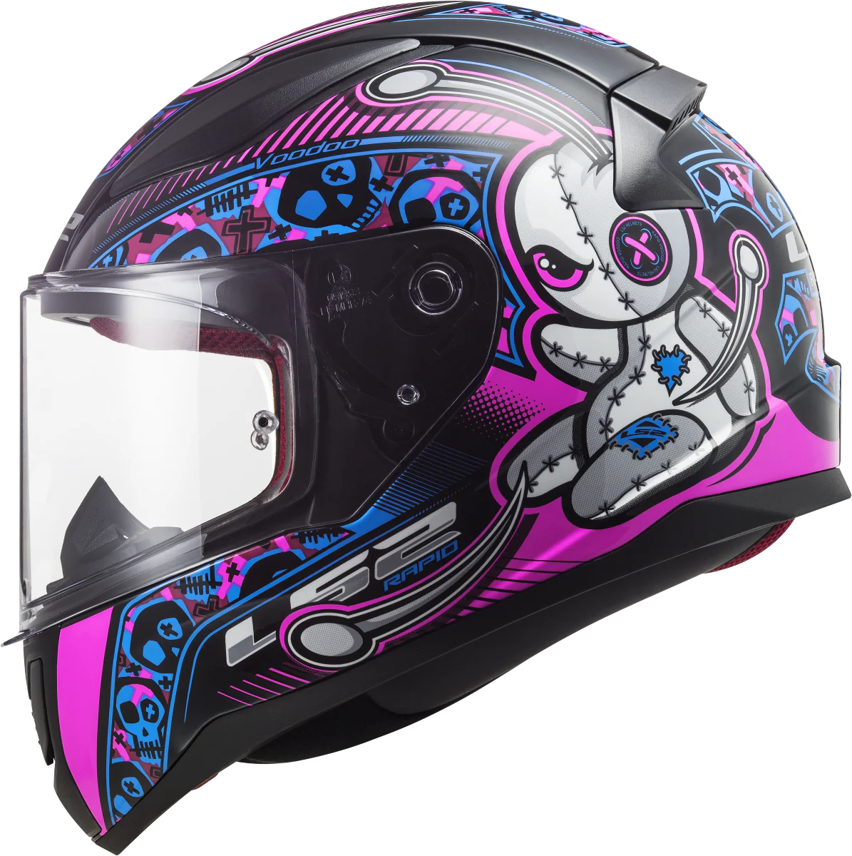 Kinderhelm LS2 Rapid Mini Voodoo Schwarz Pink - Image 10