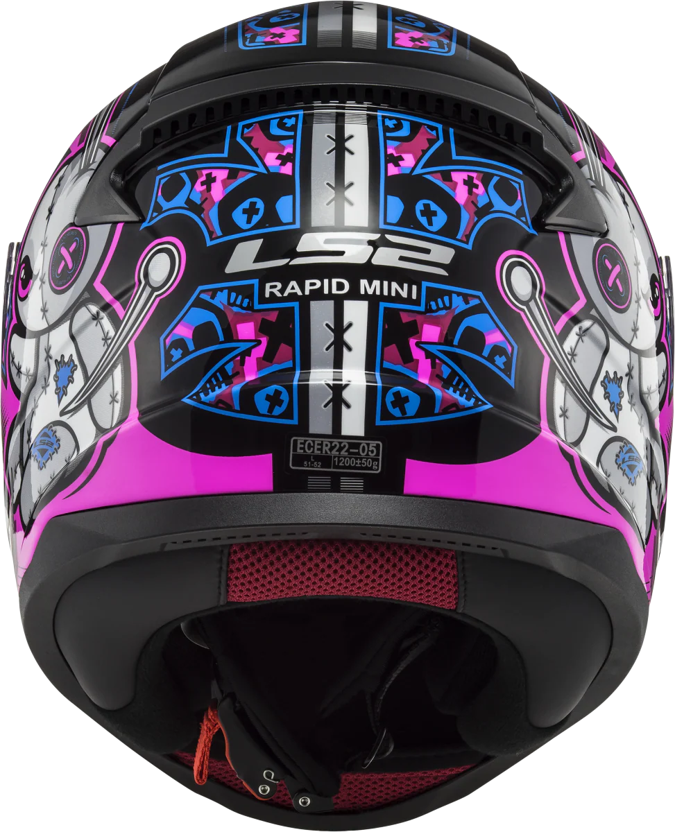Kinderhelm LS2 Rapid Mini Voodoo Schwarz Pink - Image 4