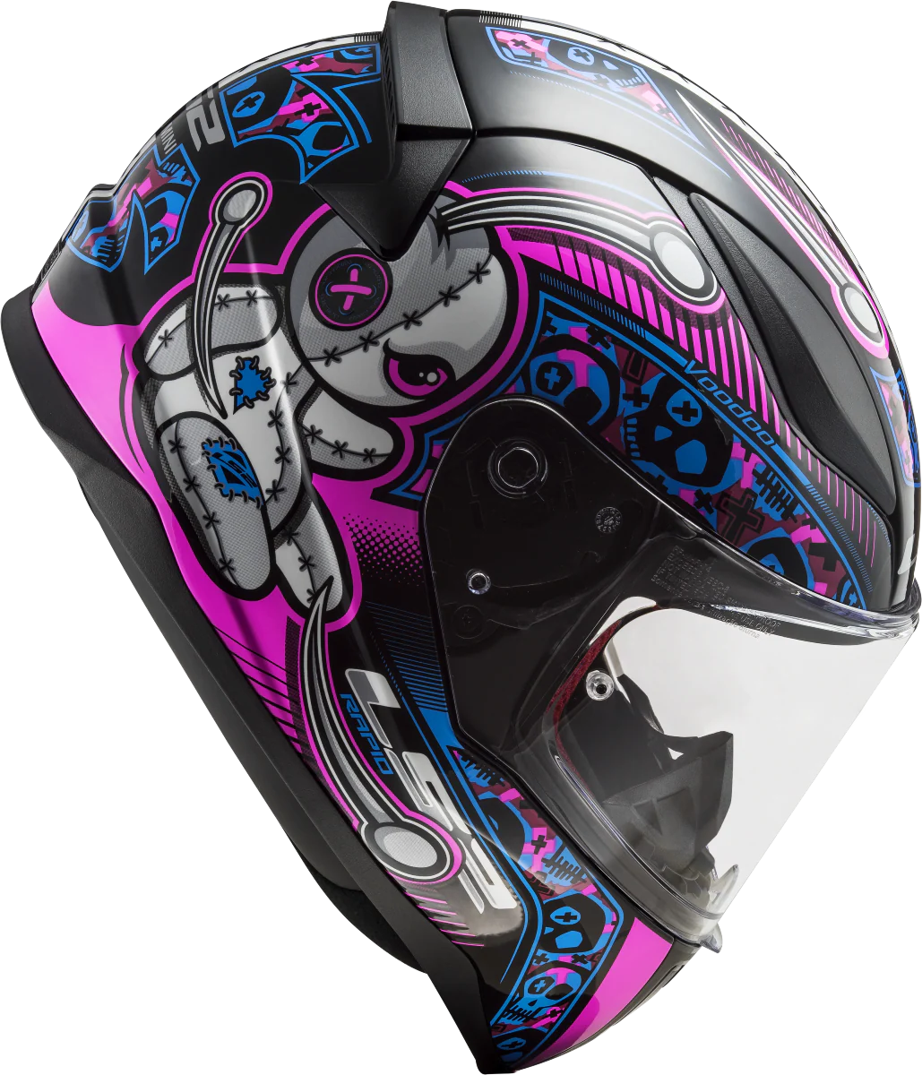 Kinderhelm LS2 Rapid Mini Voodoo Schwarz Pink - Image 8