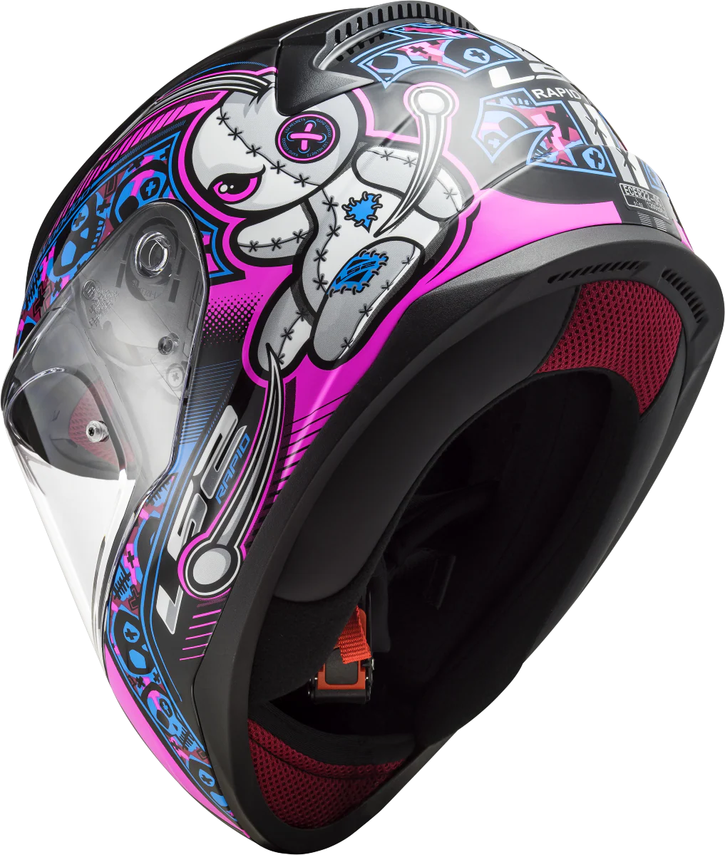 Kinderhelm LS2 Rapid Mini Voodoo Schwarz Pink - Image 9