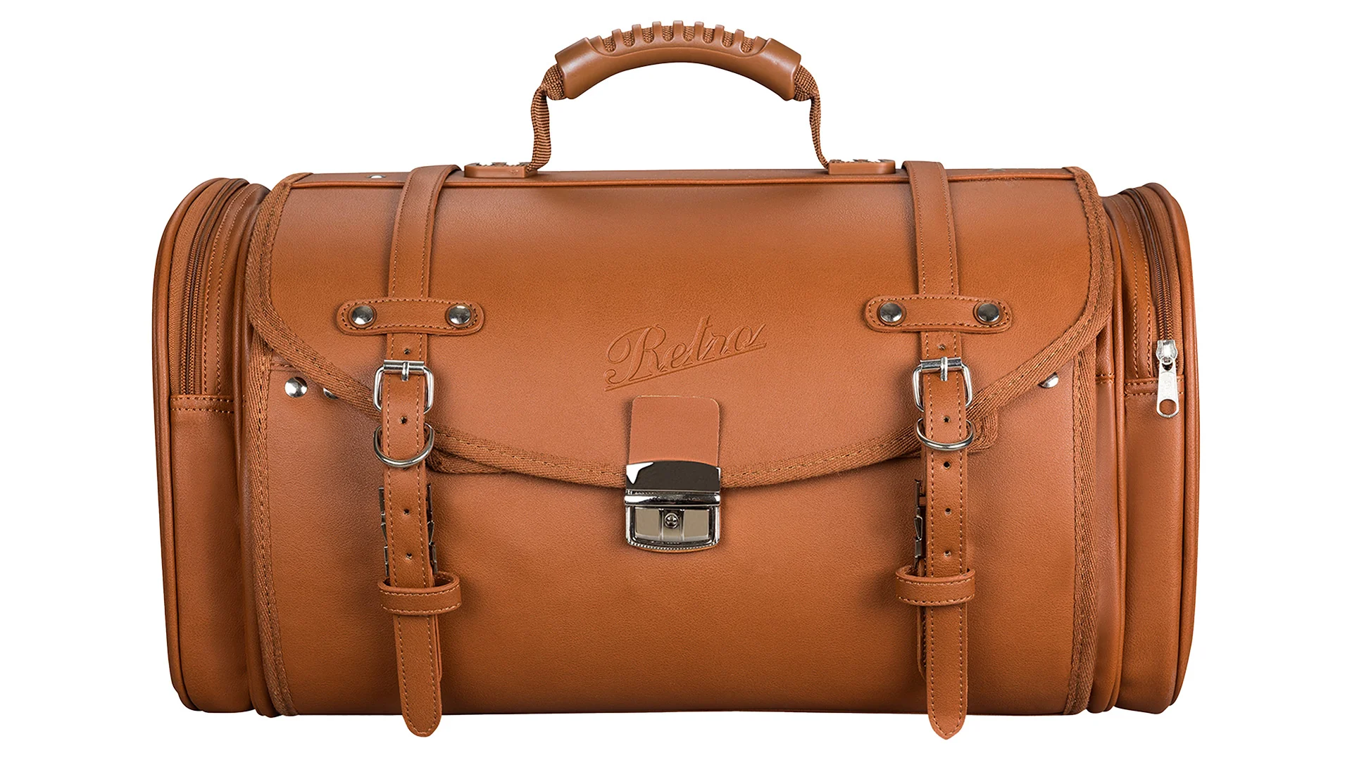 Retro Tasche Lederoptik Größe L Braun - Image 2
