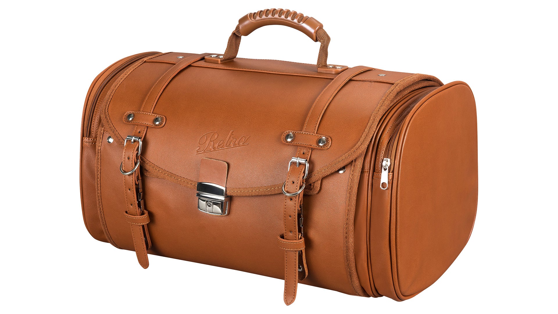 Retro Tasche Lederoptik Größe L Braun - Image 3